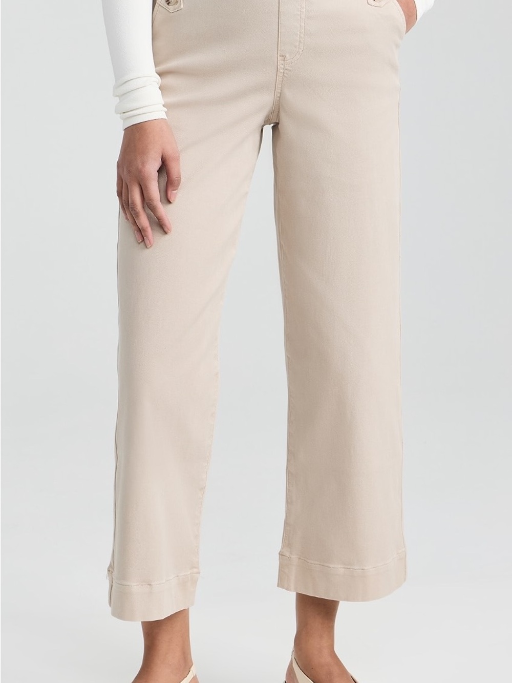 Spanx Stretch Twill Wide Leg Pants - Ivory